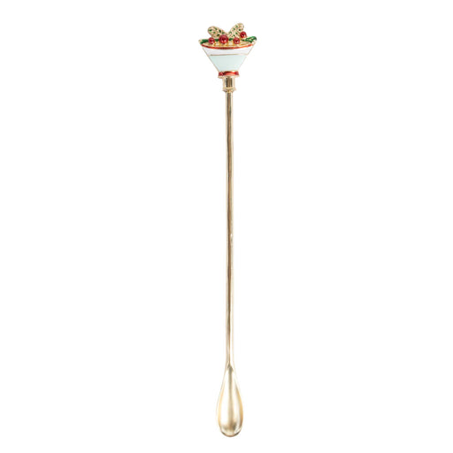 Cocktail Spoon w/Enameled Handle - Holly Berry HOME & GIFTS - Home Decor - Seasonal Decor Creative Co-Op