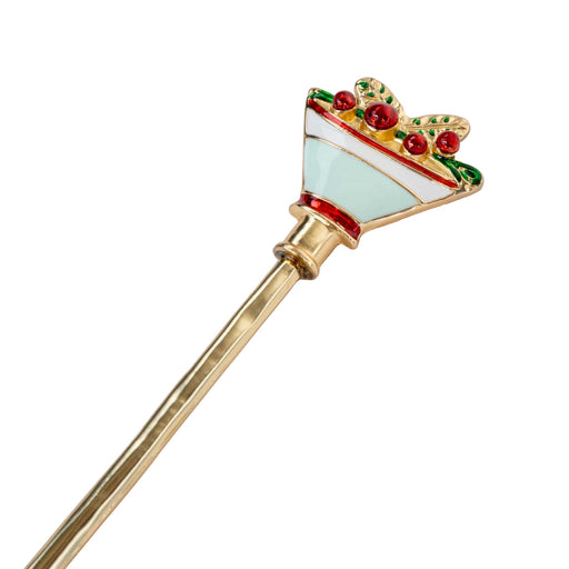 Cocktail Spoon w/Enameled Handle - Holly Berry HOME & GIFTS - Home Decor - Seasonal Decor Creative Co-Op