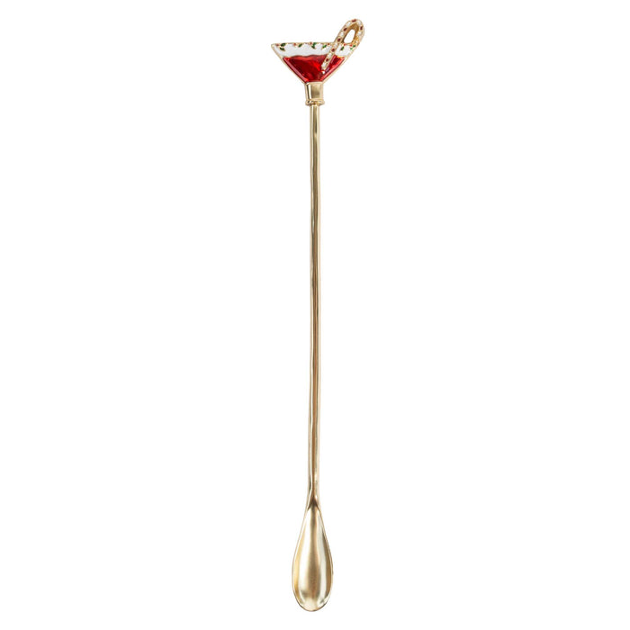 Cocktail Spoon w/Enameled Handle - Candy Cane HOME & GIFTS - Home Decor - Seasonal Decor Creative Co-Op