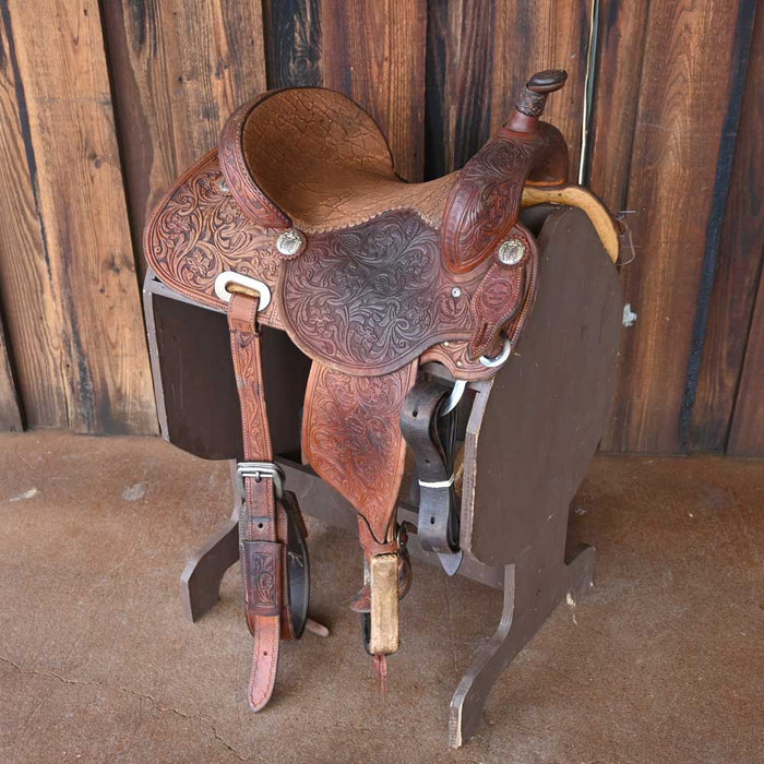 14" USED JEFF SMITH MARY WALKER BARREL SADDLE Saddles - Used Jeff Smith
