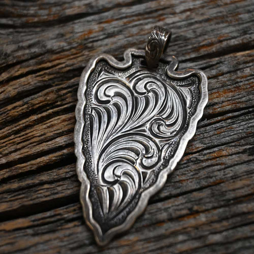 Teskey's Pendant -Silver Engraved Arrow Pendant _CA033 MEN - Accessories - Jewelry & Cuff Links Teskey's