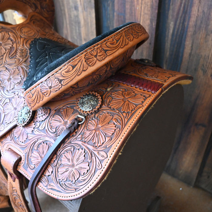 13.5" USED JEFF SMITH MARY WALKER BARREL SADDLE Saddles - Used Jeff Smith