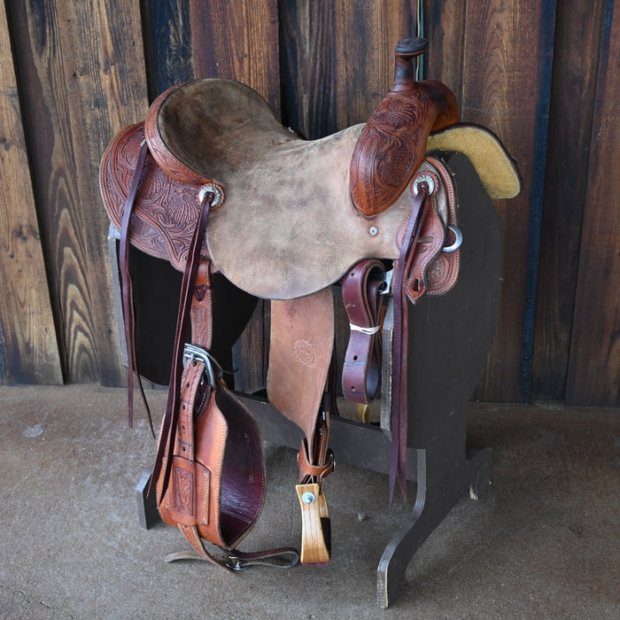 16" USED JEFF SMITH RANCH CUTTING SADDLE Saddles - Used Jeff Smith