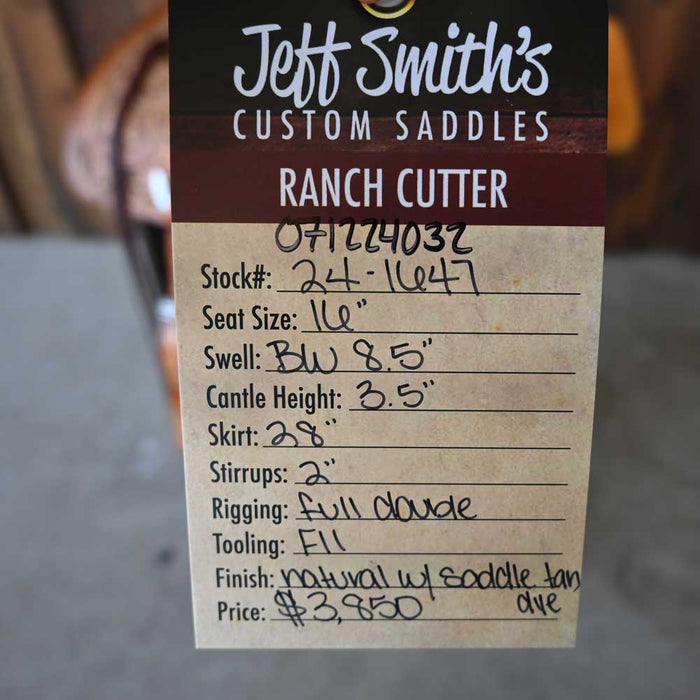 16" JEFF SMITH BUSTER WELCH RANCH CUTTER SADDLE Saddles - New Jeff Smith