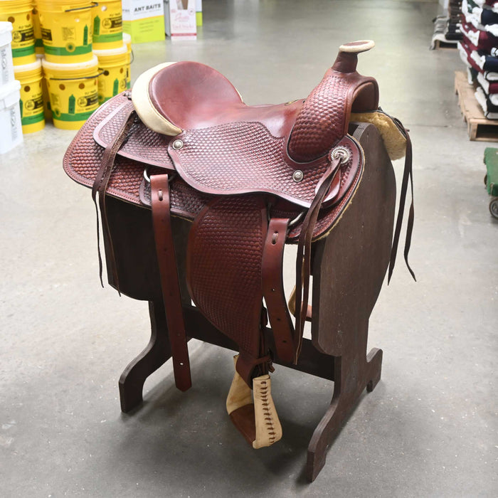 16" USED CIRCLE T TEAM ROPING SADDLE