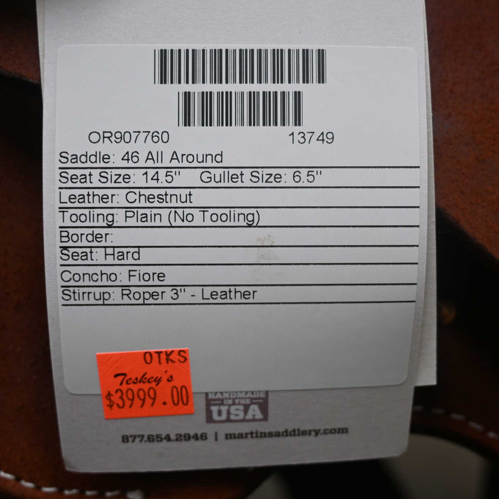 14.5" MARTIN ALL AROUND SADDLE Saddles - New Martin Saddlery