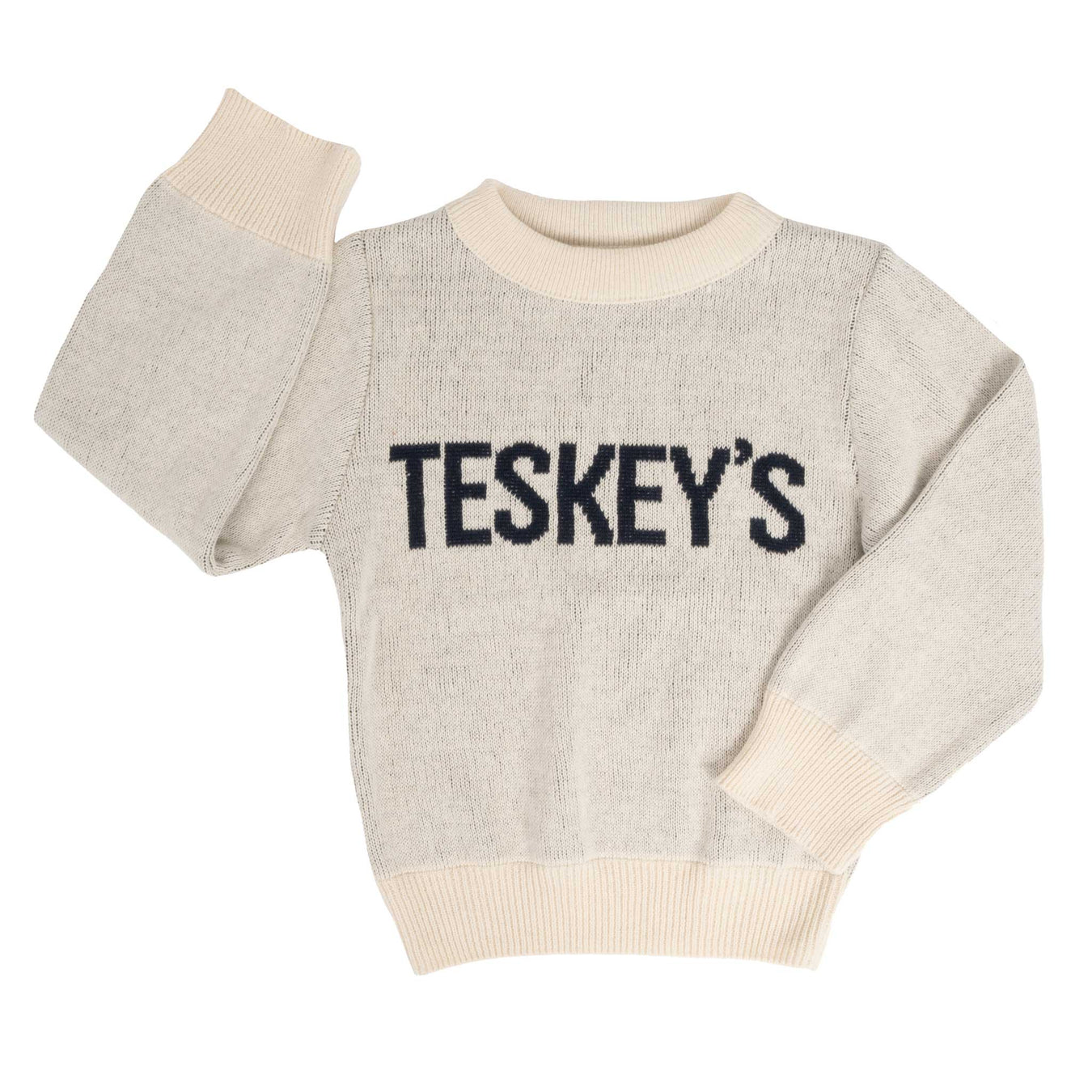 Teskey's Youth Crewneck Sweater - Natural/Navy TESKEY'S GEAR - Youth Hoodies Town Pride Apparel