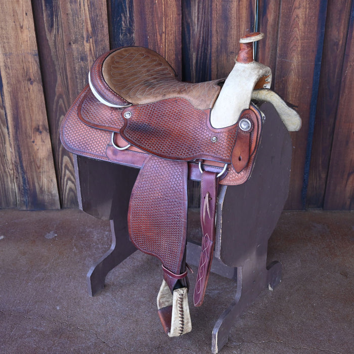 17" USED ROPING SADDLE Saddles - Used SHOPMADE