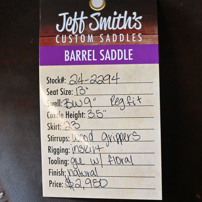 13" USED JEFF SMITH BARREL SADDLE Saddles - Used Jeff Smith