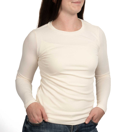 Dylan Silky Rib Modern Tee - Ivory WOMEN - Clothing - Tops - Short Sleeved Dylan