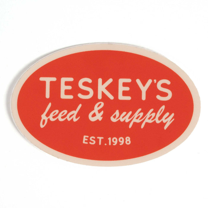 Teskey's Feed & Supply Red Oval Sticker