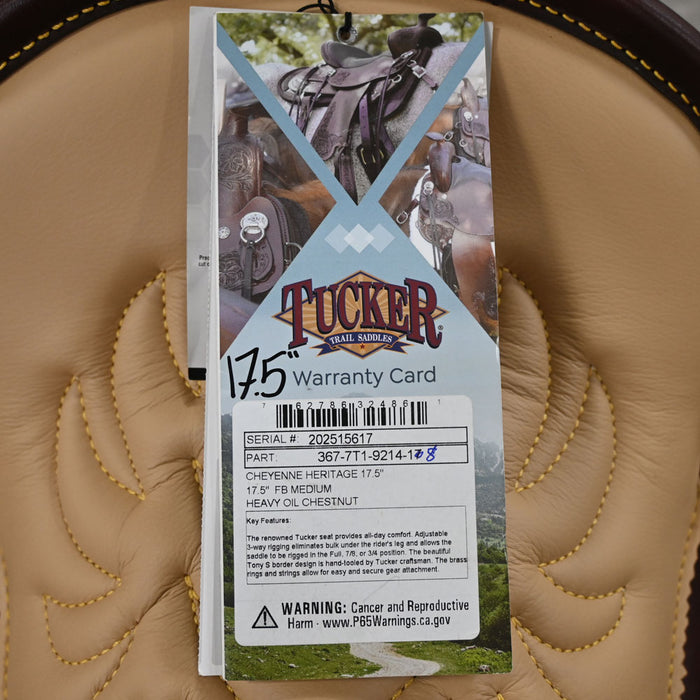 17.5" TUCKER CHEYENNE HERITAGE TRAIL SADDLE Saddles - New Tucker