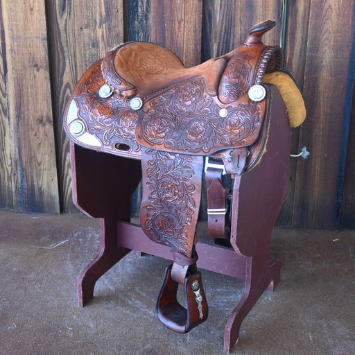 14.5" USED JUDD MILLER TEAM ROPING SADDLE Saddles - Used Judd Miller Custom Saddlery