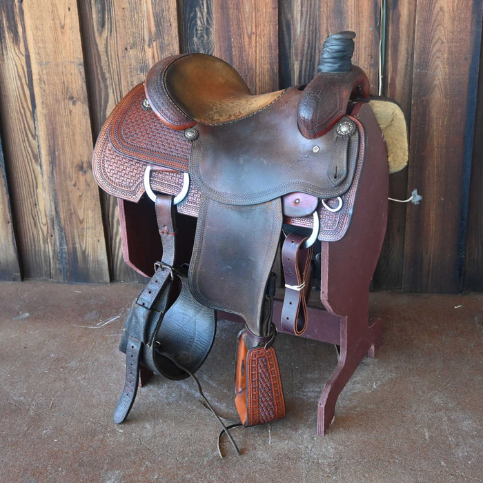 15" USED RYAN MOTES TEAM ROPING SADDLE Saddles - Used Ryan Motes