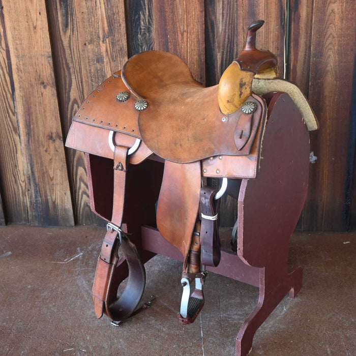 14" USED ROO HIDE BARREL SADDLE