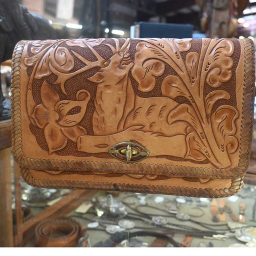 Vintage Leather Western Satchel Purse Collectibles MISC