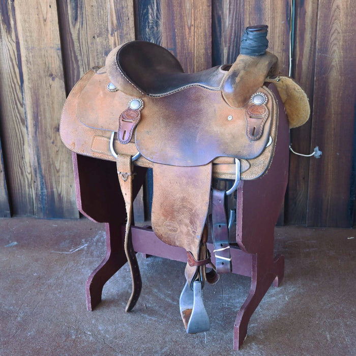 14.5" USED TESKEY'S TEAM ROPING SADDLE Saddles - Used Teskey's Saddlery