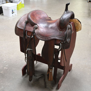 16" USED JEFF SMITH COWBOY COLLECTION CUTTING SADDLE Saddles - Used Jeff Smith