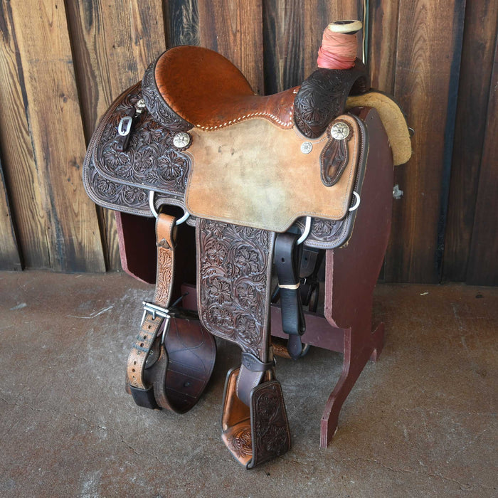 14.5" USED TOMAHAWK TEAM ROPING SADDLE Saddles - Used Tomahawk Saddlery