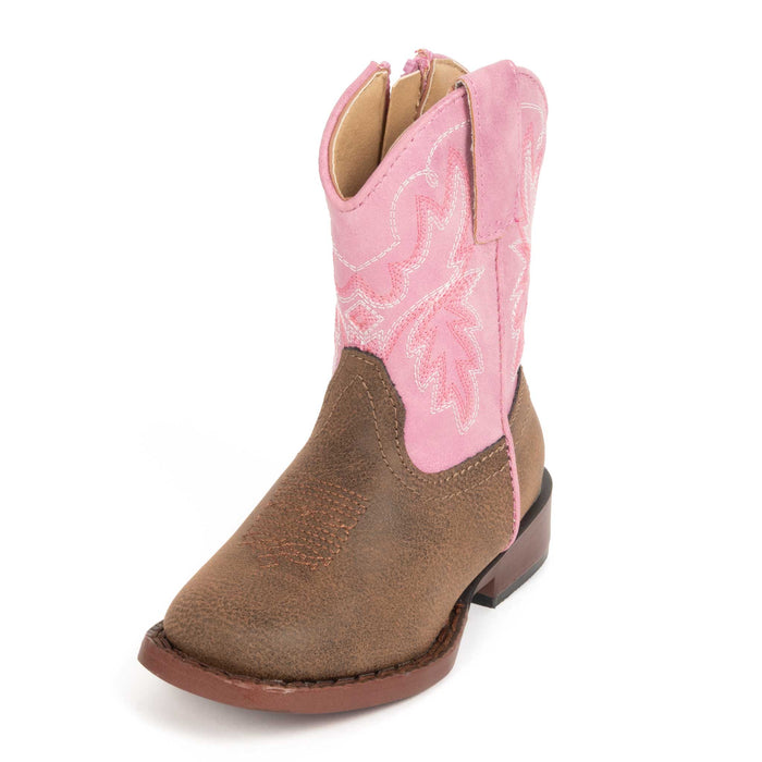 Roper Toddler Girl's Gretchen Brown Square Toe Western Boot
