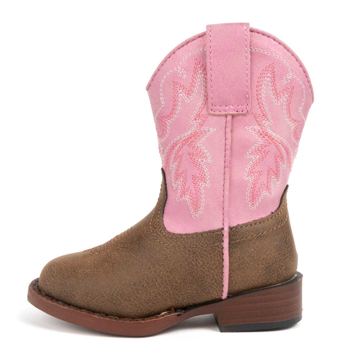 Roper Toddler Girl's Gretchen Brown Square Toe Western Boot