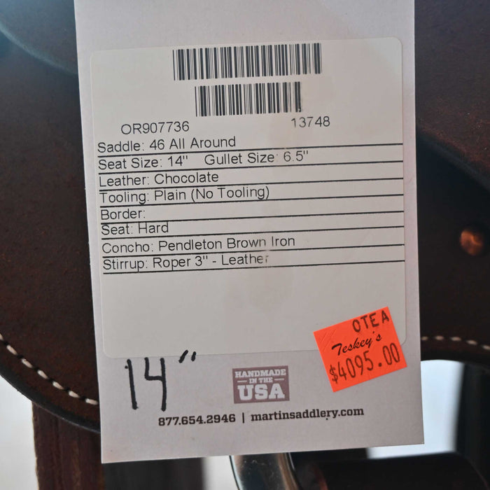 14" MARTIN ALL AROUND SADDLE Saddles - New Martin Saddlery