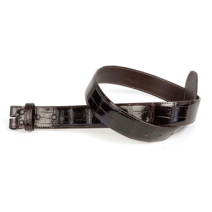 Chacon Leather Men's Chocolate Glazed Gator Belt - 1 1/2