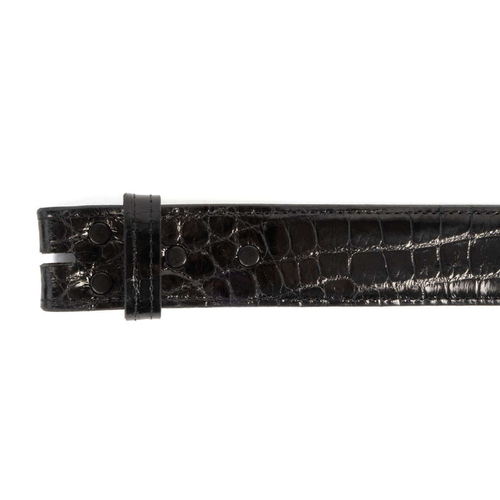 Chacon Leather Men's Black Glazed Gator Belt - 1 1/2"
