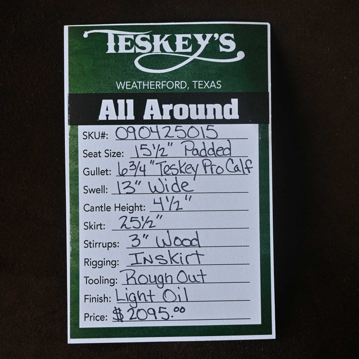 15.5" TESKEY'S ALL AROUND SADDLE Saddles - New Teskey's Saddlery