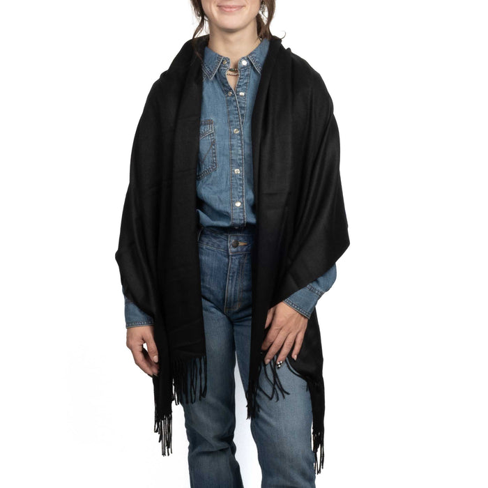 Cashmere Oblong Wrap - Black