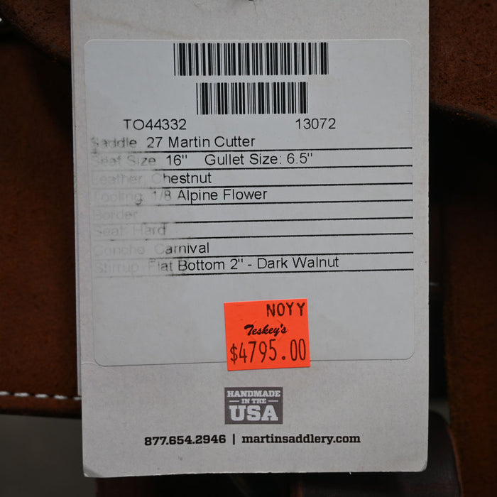 16" MARTIN CUTTING SADDLE Saddles - New Martin Saddlery