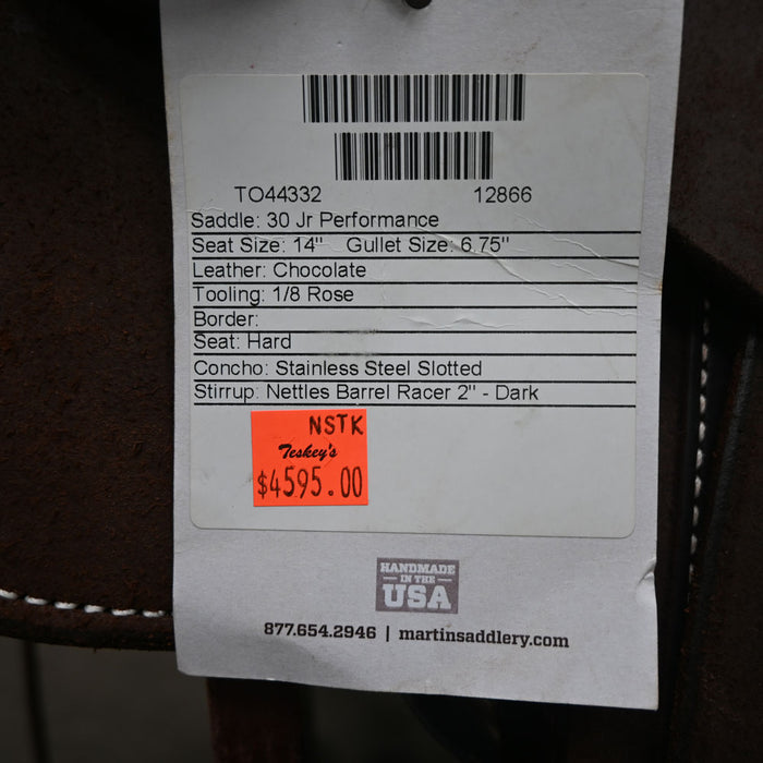 14" MARTIN JR. PERFORMANCE SADDLE Saddles - New Martin Saddlery