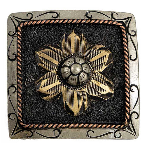 Dark Silver Square Flower Concho Tack - Conchos & Hardware MISC