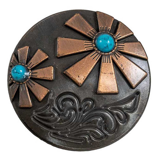 Copper Daisy with Turquoise Stone Tack - Conchos & Hardware MISC