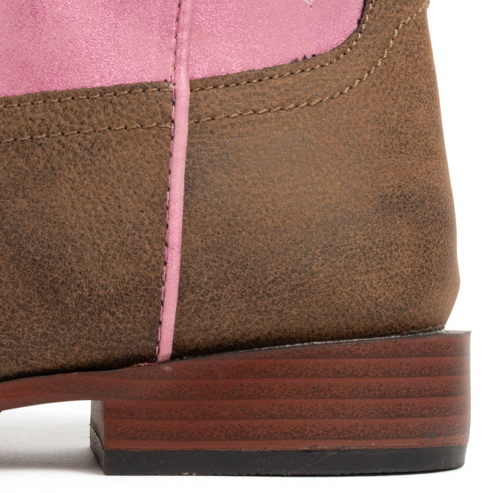 Roper Girl's Square Toe Metallic Pink Western Boot