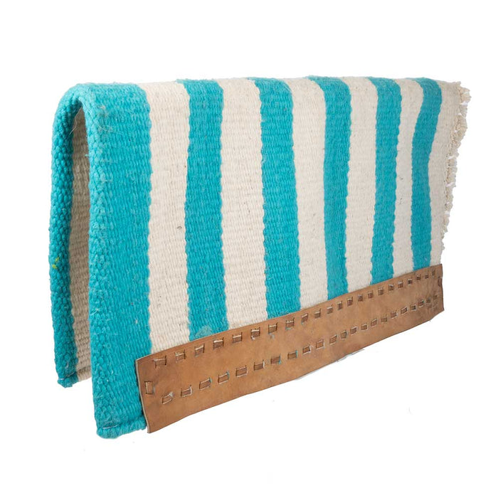 Original Casa Zia Saddle Blanket Tack - Saddle Pads Teskey's Turquoise/White Stripes