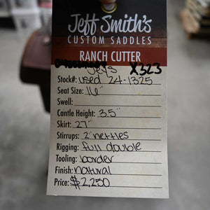 16" USED JEFF SMITH RANCH CUTTING SADDLE Saddles Jeff Smith   