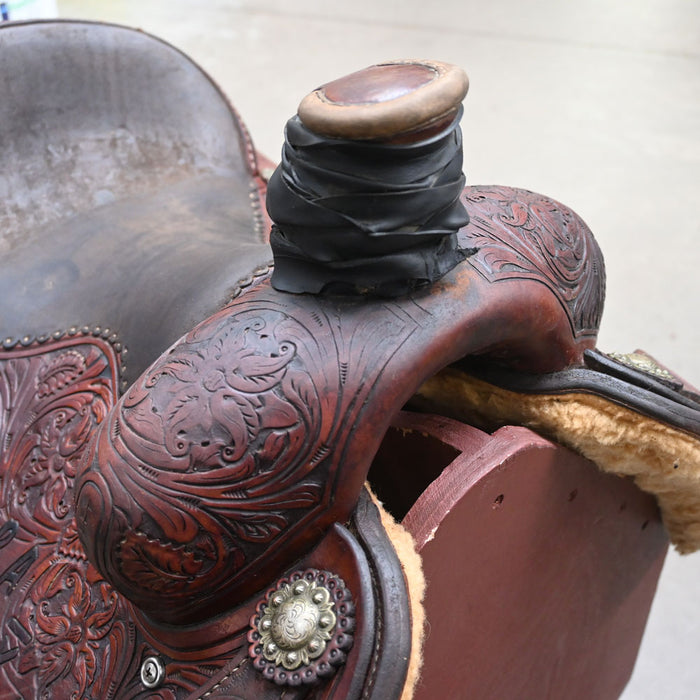 15.5" USED INFINITY TEAM ROPING SADDLE Saddles - Used Infinity Saddlery