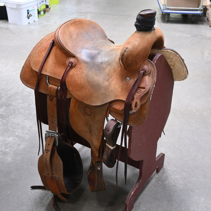 14.5" USED JEFF SMITH ROPING SADDLE Saddles - Used Jeff Smith