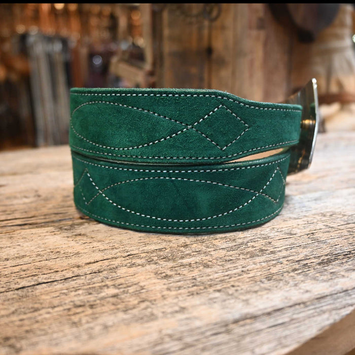 Emerald Green Western Belt Handmade by Adam Lahey