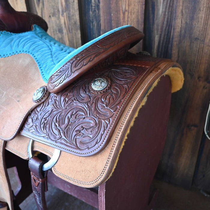 14.5" USED LANCE HORNER CALF ROPING SADDLE Saddles - Used Lance Horner