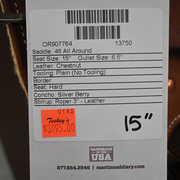 15" MARTIN ALL AROUND SADDLE Saddles - New Martin Saddlery