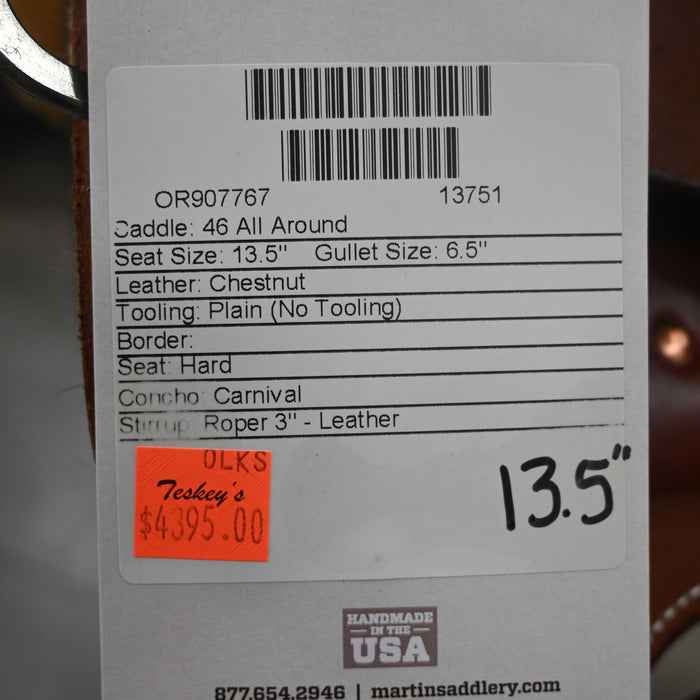 13.5" MARTIN ALL AROUND SADDLE Saddles - New Martin Saddlery