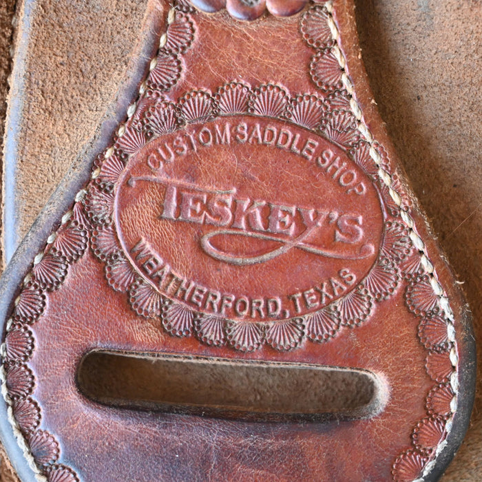 14.5" USED TESKEY'S TEAM ROPING SADDLE Saddles - Used Teskey's Saddlery