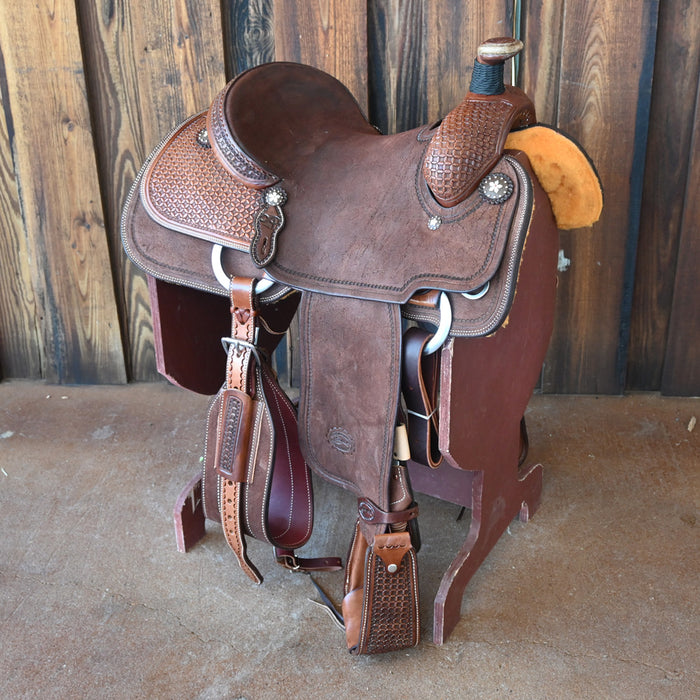 15.5" PATRICK SMITH TEAM ROPING SADDLE Saddles - New Patrick Smith