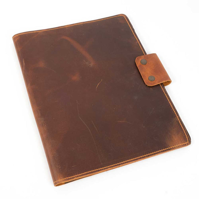 Engravable Leather Notepad Holder w/Snap Closure Customs & Awards - MISC Trophy