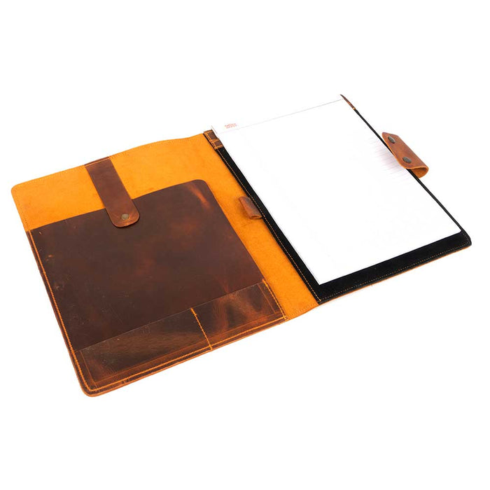 Engravable Leather Notepad Holder w/Snap Closure Customs & Awards - MISC Trophy