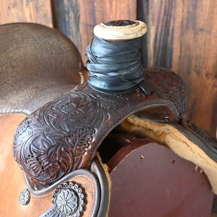 14.5" USED TEXAS SADDLERY TEAM ROPING SADDLE Saddles - Used Texas Saddlery