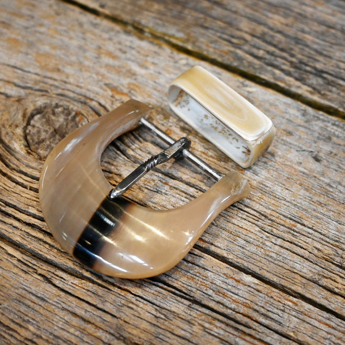 Two Piece Cow Horn Belt Buckle ACCESSORIES - Additional Accessories - Buckles MISC