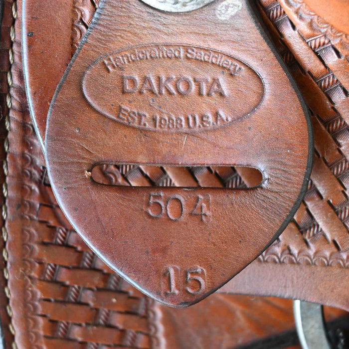 15" USED DAKOTA TEAM ROPING SADDLE Saddles - Used Dakota Saddlery